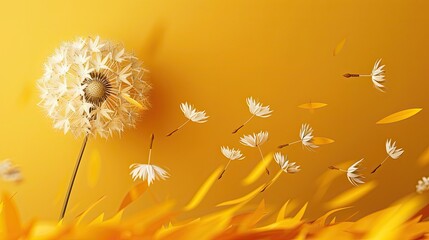 Greeting Card and Banner Design for Social Media or Educational Purpose of National Dandelion Day Background
