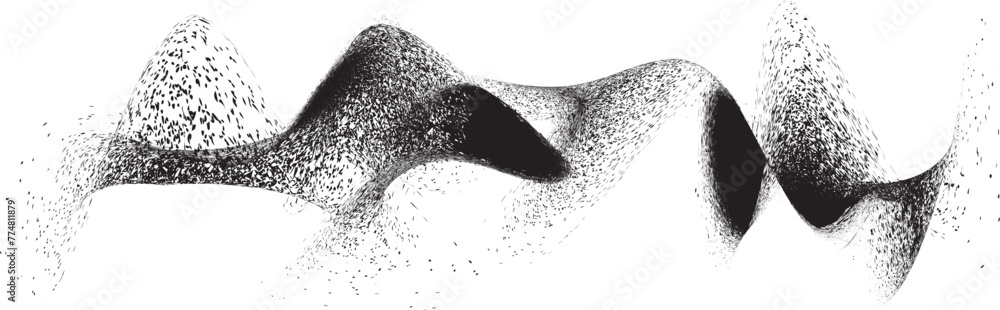 Poster distorted geometric shape . minimal art design . noise destroyed logo . trendy grainy shapes . graph