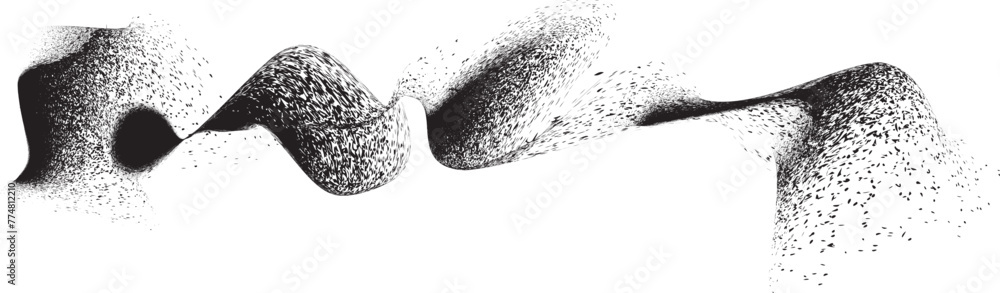 Poster distorted geometric shape . minimal art design . noise destroyed logo . trendy grainy shapes . graph