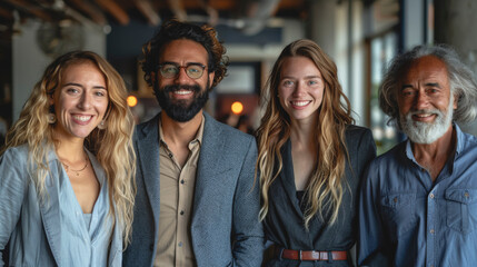 Obraz premium Portrait of a successful business team looking at the camera and smiling.