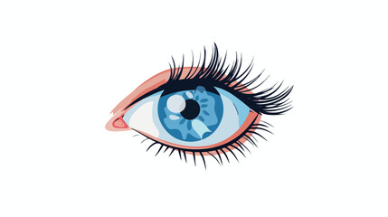 Eye icon flat vector isolated on white background 