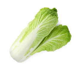 Foto op Aluminium Fresh ripe Chinese cabbage isolated on white, top view © New Africa
