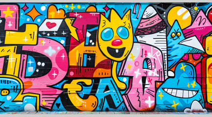 colorful graffiti on wall