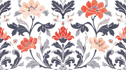 Oriental vector pattern with damask arabesque