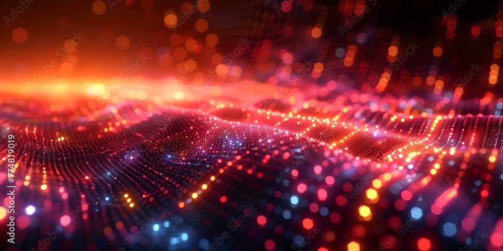 Poster abstract background of geometric figures representing data facets in dynamic pattern of analysis. co
