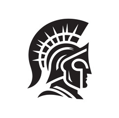 Greek warrior Spartan helmet vector illustration