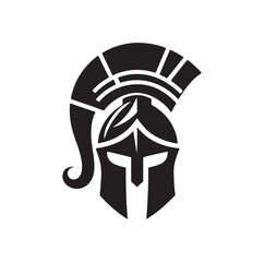 Greek warrior Spartan helmet vector illustration