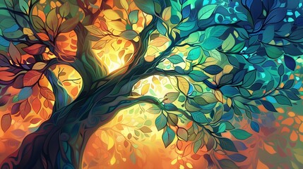 The sunlight filters through the foliage, casting enchanting shadows and illuminating the intricate details of every leaf.