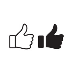 Thumbs up flat icon for apps and websites