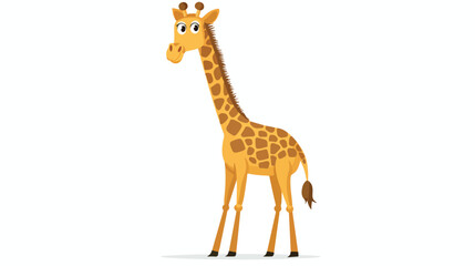 Giraffe isolated on white background flat vector 