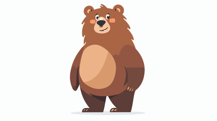 Brown bear standing flat vector isolated