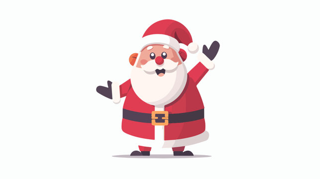 Santa claus waving flat vector isolated