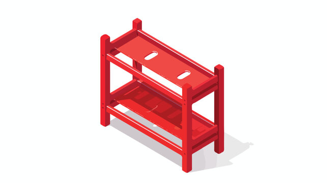Red rack icon. Isometric of red rack vector icon for