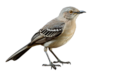 A bird gracefully stands on a pristine white surface