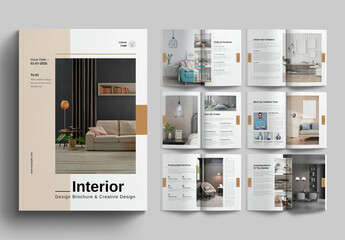 Interior Design Brochure Template - obrazy, fototapety, plakaty