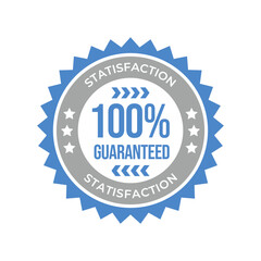 Satisfaction Guarantee Emblem Seal. Medal Label Icon Seal Sign Isolated on White Background.