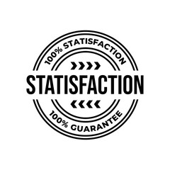 Satisfaction Guarantee Emblem Seal. Medal Label Icon Seal Sign Isolated on White Background.