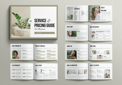Services and Pricing Guide Template Landscape