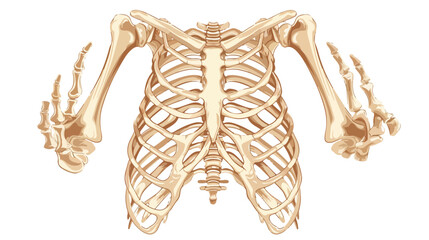 Rib cage T-shirt. Skeleton anatomy human clothes