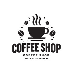 Coffee shop logo design vector 
illustration