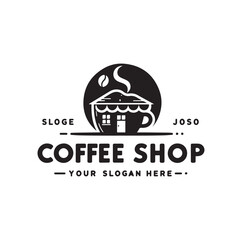 Obraz premium Coffee shop logo design vector illustration