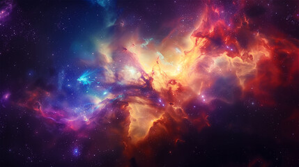 Fototapeta na wymiar Colorful Nebula and Star Systems Background