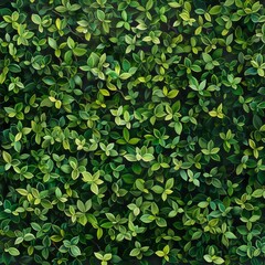 Renewal in the Garden: Vibrant Green New Leaves Adorning a Boxwood Hedge in Spring