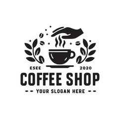 Coffee shop logo design vector 
illustration