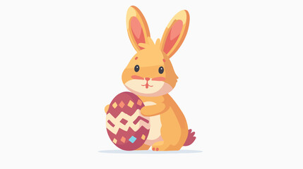 Fototapeta na wymiar Cartoon little bunny with easter egg