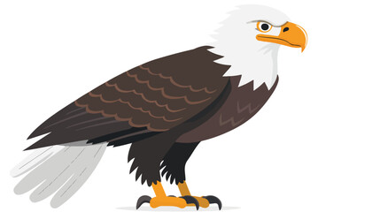 Little eagle on white background flat vector isolated