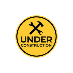 Under construction vector sign isolated on white background.