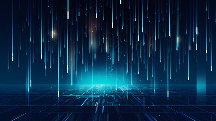 Blue technology digital falling effect