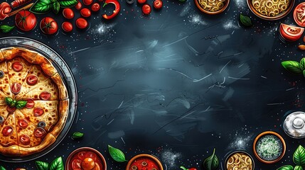Greeting Card and Banner Design for Social Media or Educational Purpose of National Deep Dish Pizza Day Background