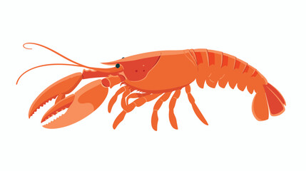 Lobster illustration flat vector isolated on white