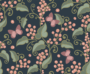Vector flower seamless pattern background. Elegant texture for backgrounds. Classical luxury old fashioned floral ornament, seamless texture for wallpapers, textile, wrapping - 774832434