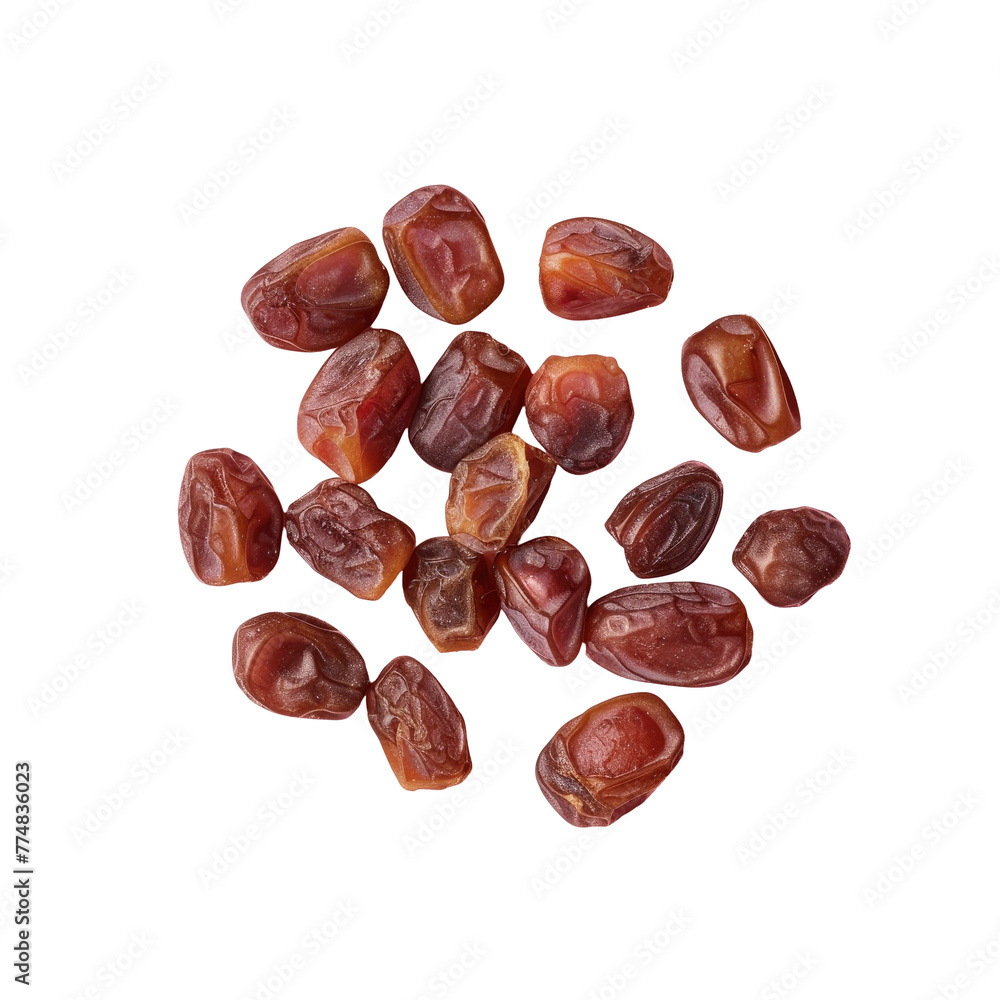 Poster a close-up of a pile of dates on a transparent background