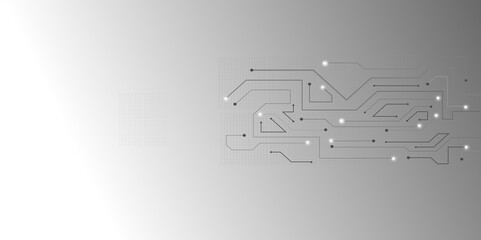Vectors High-tech connection system on a white background. Technology digital circuit board background. Technology black circuit diagram.