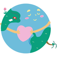 EPS file 3000*3000 300 dpi. A expressing affection, appreciation, and respect for the Earth and its natural wonders, meticulously crafted from paper to convey a message of love and stewardship.