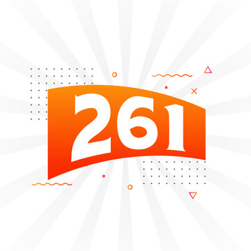 261 number vector font alphabet. Number 261 with decorative element stock vector