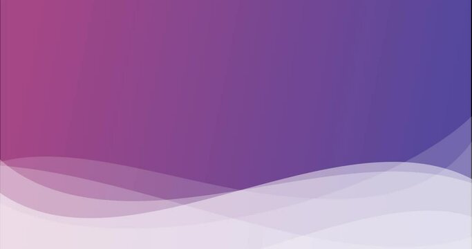Animated illustration of white waves on a gradient purple background. Suitable for opening title background. UHD 4K animation video 4096x2160