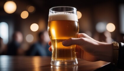 Person Holding Glass of Beer