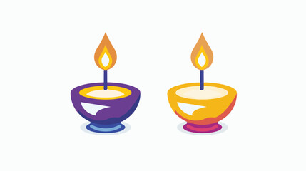 Candle icon solid purple yellow style ramadan illustration