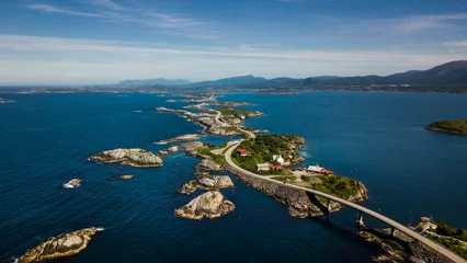 Tissu par mètre Atlantic Ocean Road Atlantic road Norway, drone