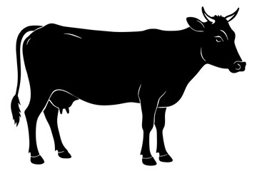 Cow Silhouette Vector logo Art, Icons, and Graphics vector illustration