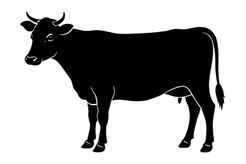 Cow Silhouette Vector logo Art, Icons, and Graphics vector illustration