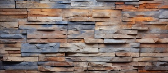 Detailed view of a sturdy wall constructed with individual stone blocks, showcasing its solid structure and timeless aesthetic - obrazy, fototapety, plakaty