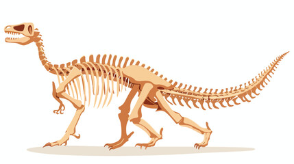 Fototapeta na wymiar Dinosaur fossil flat vector isolated on white