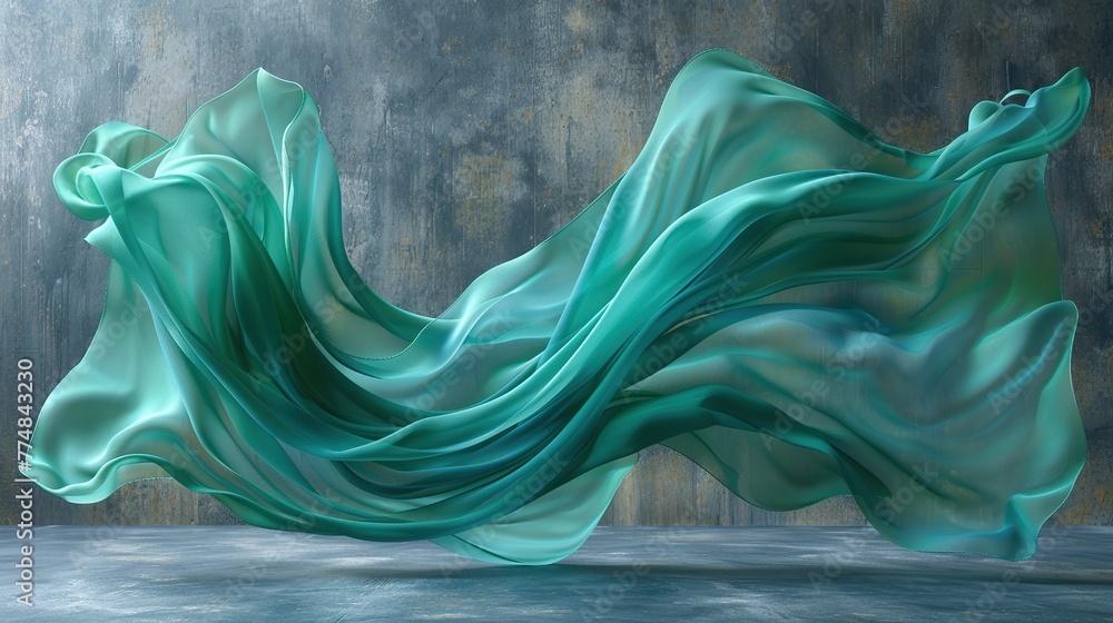 Poster a serene and dynamic display of silken waves flowing over a rustic surface, invoking a sense of calm