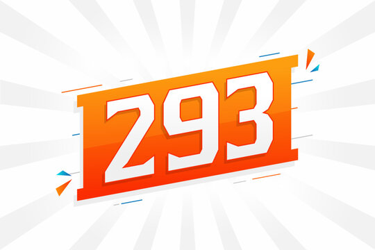 293 number vector font alphabet. Number 293 with decorative element stock vector