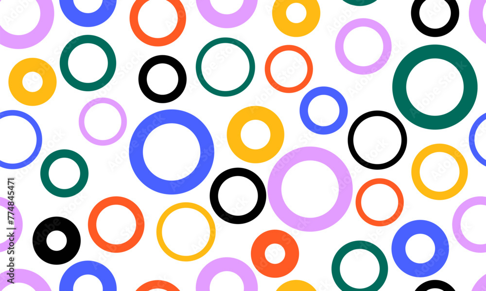 Aufkleber colorful circle doodle seamless pattern. seamless hand drawn pattern with colorful dots. vector brus